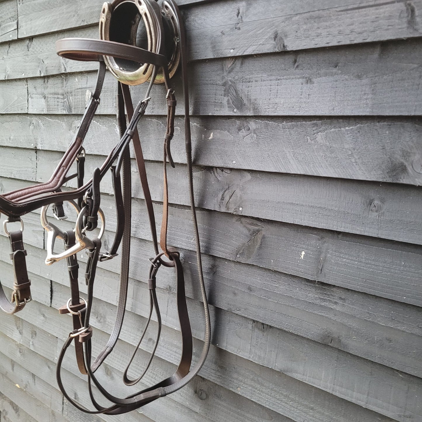Micklam Bridal Brown Leather (Size LH) Complete with Reins, Bit and Martingale