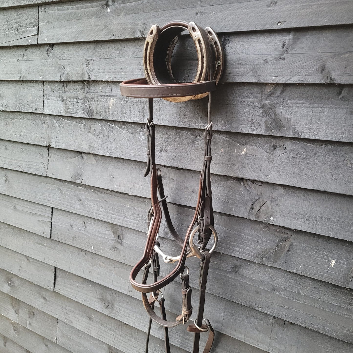 Micklam Bridal Brown Leather (Size LH) Complete with Reins, Bit and Martingale