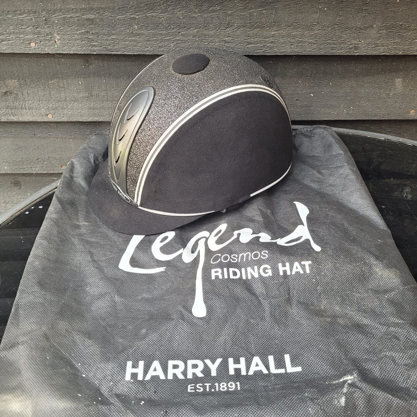 Harry Hall Legend Black Sparkle riding Hat Size 6 3/8 52cm