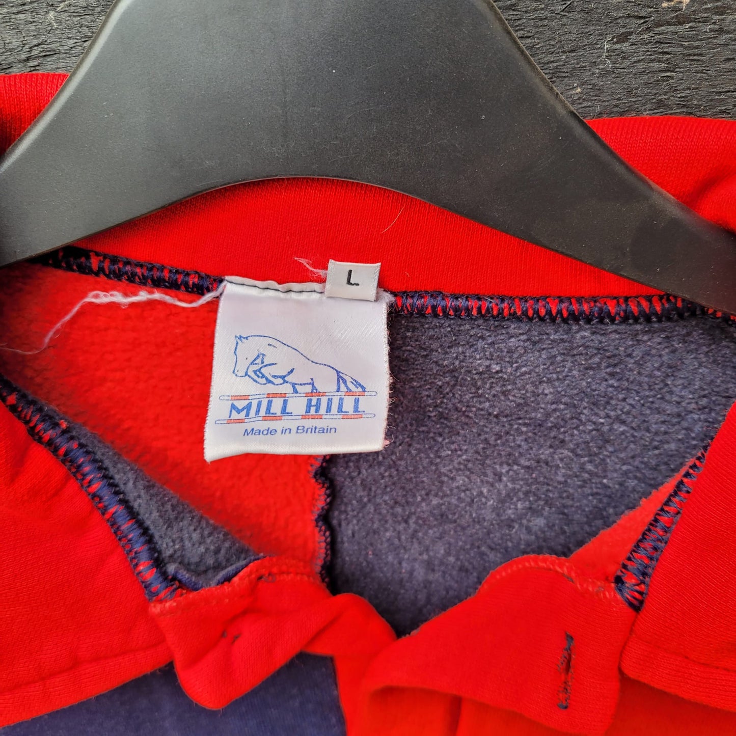 Mill Hill Red & Blue Rugby Style Top Size L