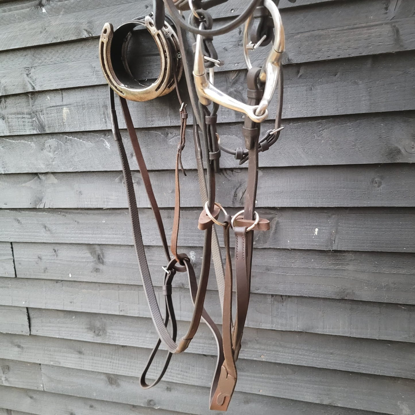 Micklam Bridal Brown Leather (Size LH) Complete with Reins, Bit and Martingale
