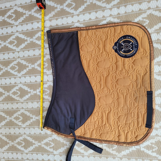 Black/ Brown Size Full Saddle Pad Outer Piping Showing Wear as Pictured