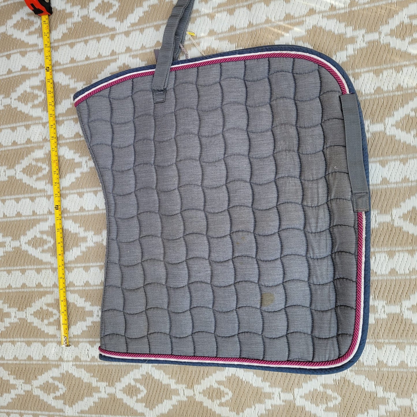 Grey Dressage Full Size Saddle Pad With Matching Ears Good Condition
