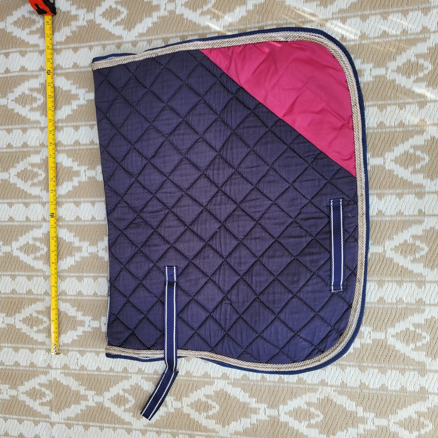 Blue/ Pink Full Size Saddle Pad Good Condition