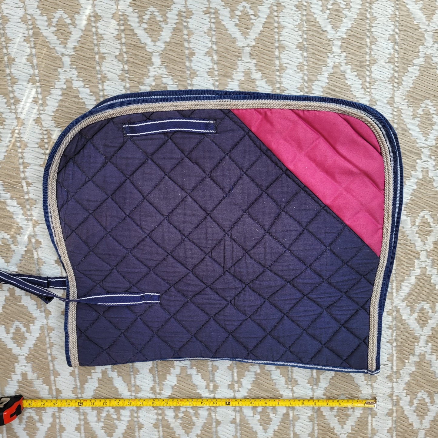 Blue/ Pink Full Size Saddle Pad Good Condition