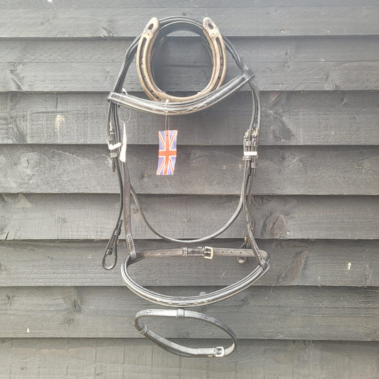 NEW Leatherwave Fancy Stitch Black Bridle With Flash Size Full