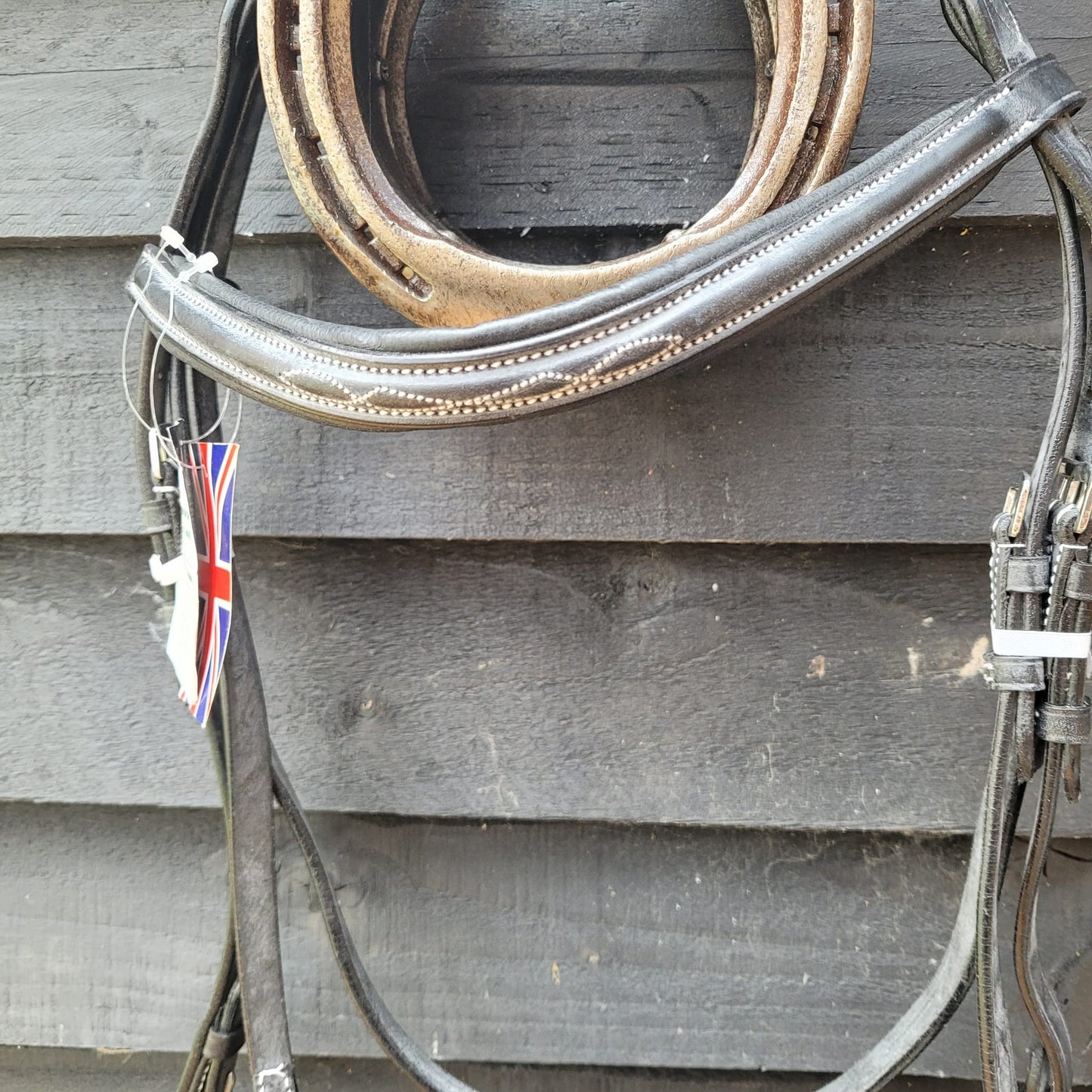 NEW Leatherwave Fancy Stitch Black Bridle With Flash Size Full