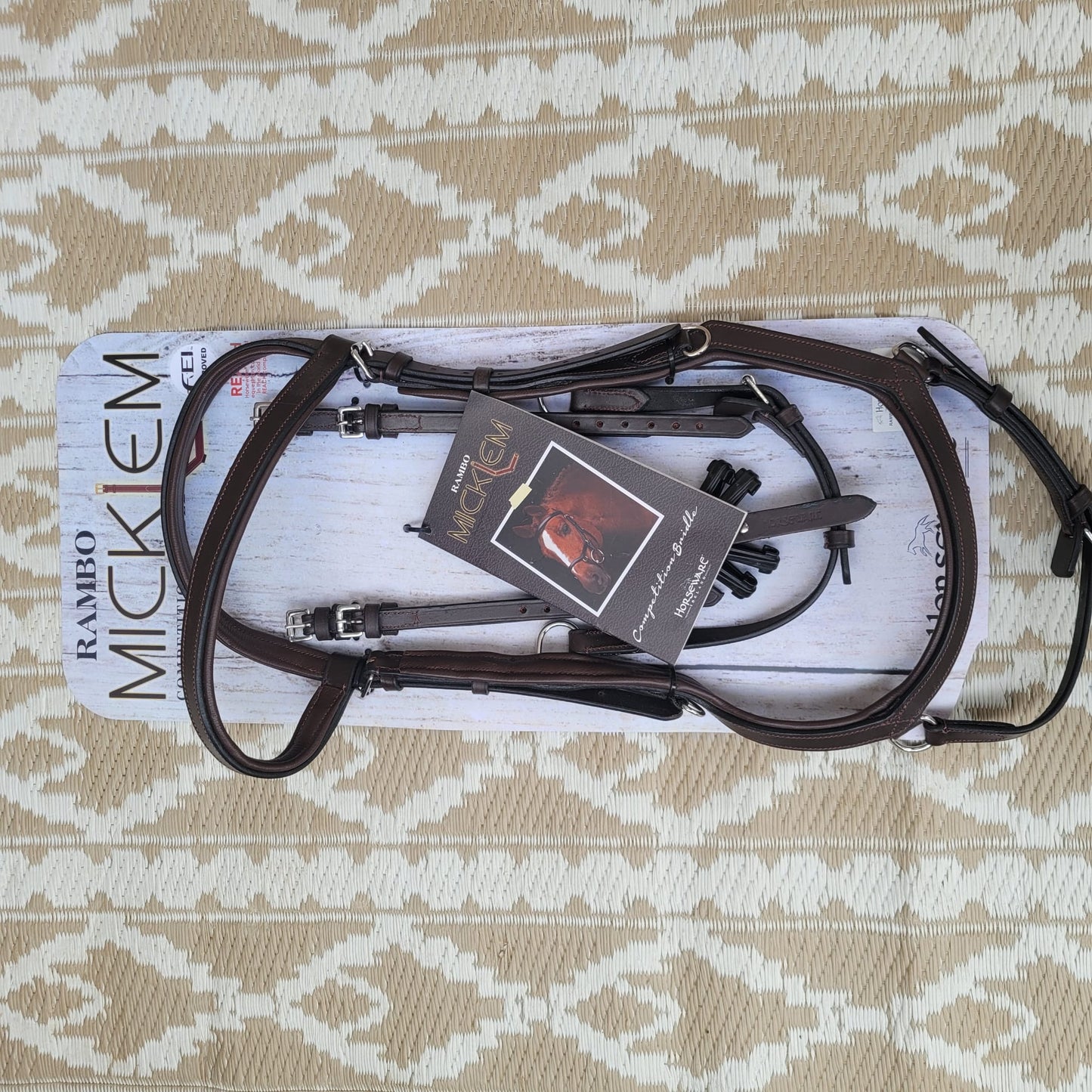 NEW Horseware Rambo Micklem Bridle in Dark Havana Size Large Horse/ Full