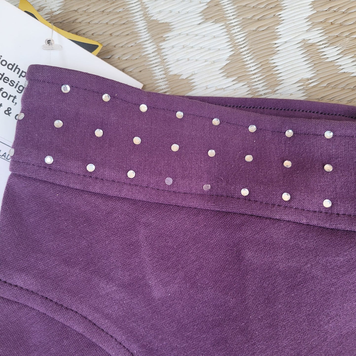 New Ladies Jodhpurs Purple With Sparkle Waist Band Size 26 UK 8