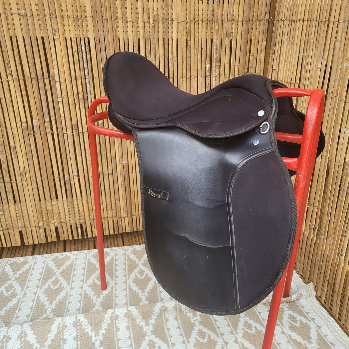 Rhinegold Black 16" Extra Wide Pony Saddle