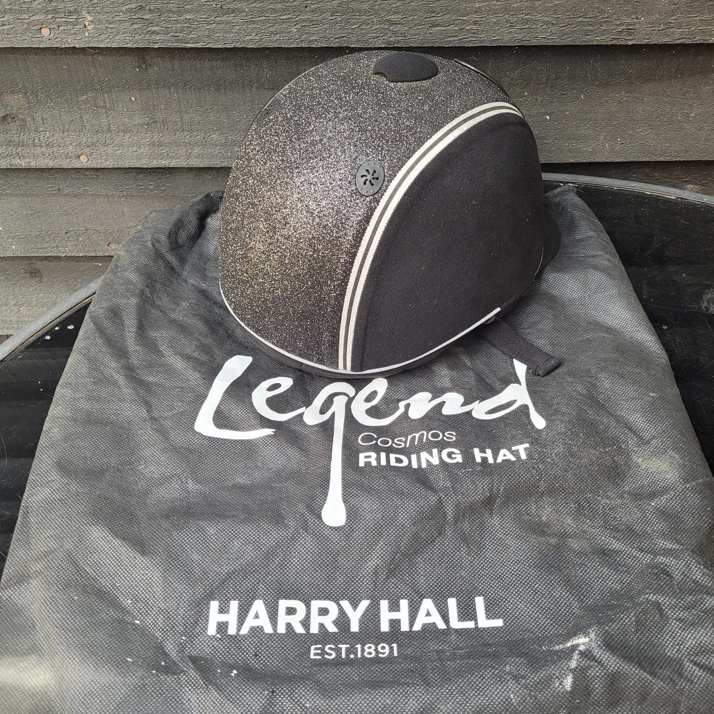 Harry Hall Legend Black Sparkle riding Hat Size 6 3/8 52cm