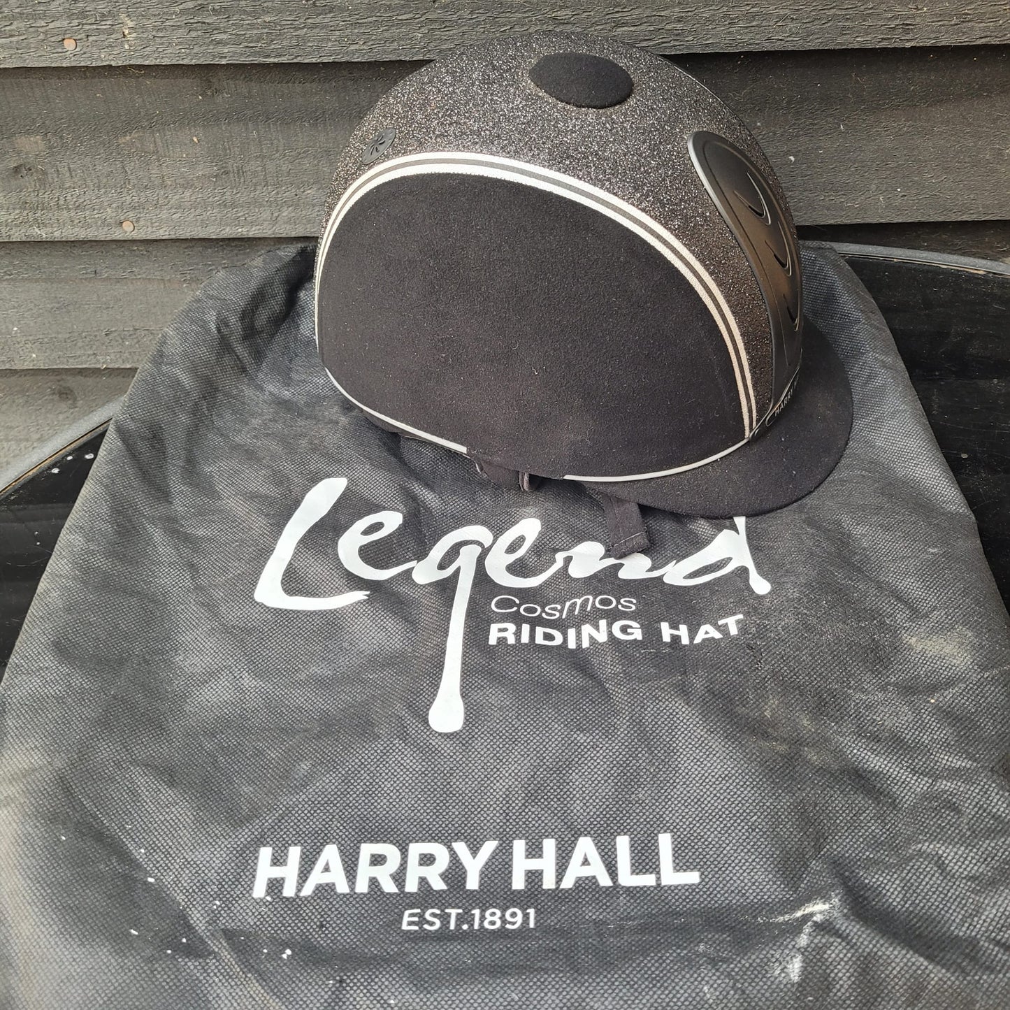 Harry Hall Legend Black Sparkle riding Hat Size 6 3/8 52cm