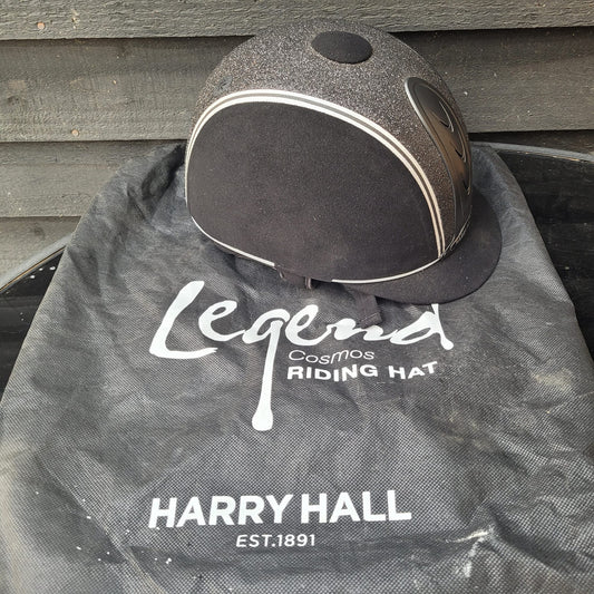 Harry Hall Legend Black Sparkle riding Hat Size 6 3/8 52cm