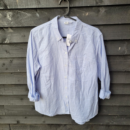 NEW With Tags Ladies Blue/White Shirt Size L (UK16-18) RRP£29.99
