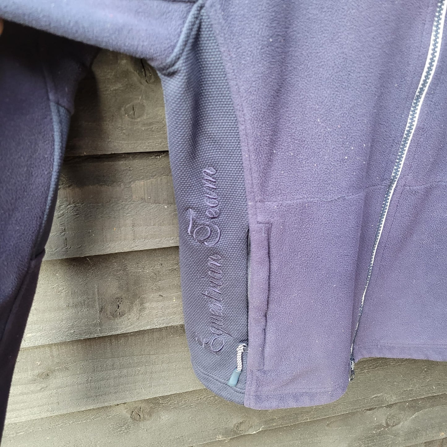 Ladies Blue Equestrian Lightweight Fleece Top Size Medium