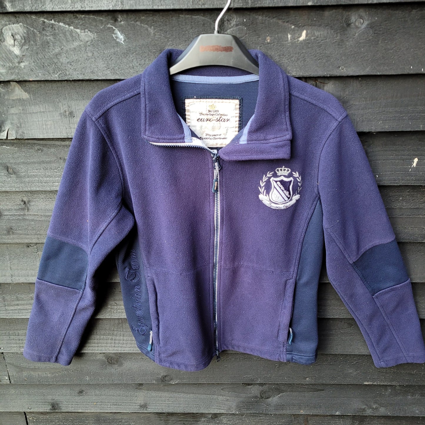 Ladies Blue Equestrian Lightweight Fleece Top Size Medium