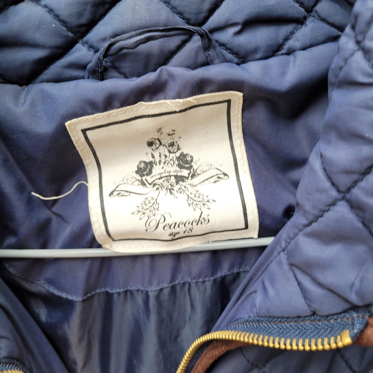Blue / Brown Quilted Jacket UK 14/16