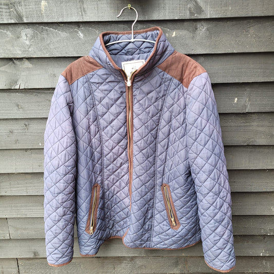 Blue / Brown Quilted Jacket UK 14/16