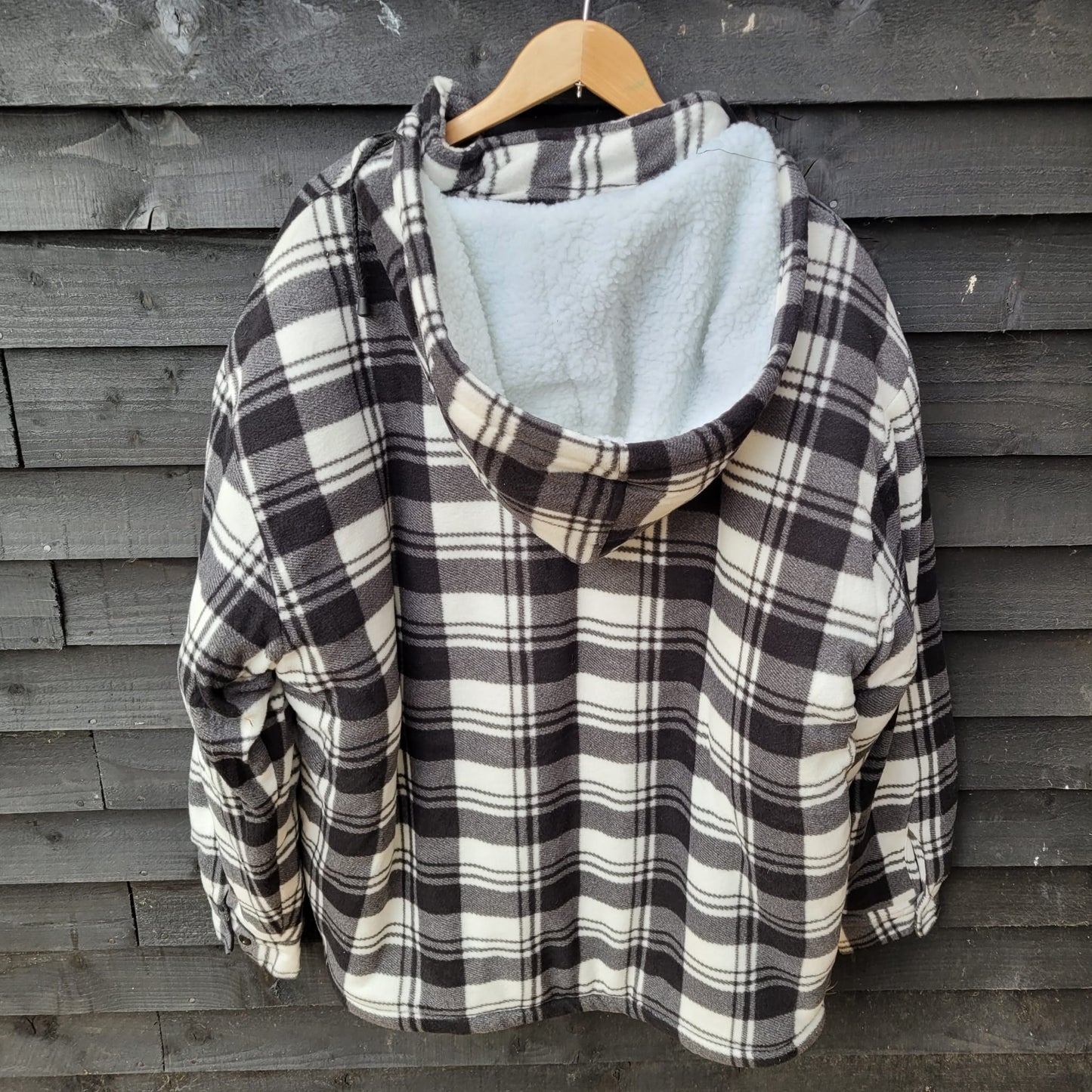 NEW Men's Black/ White Checked Fleece Lined Jacket 3XL