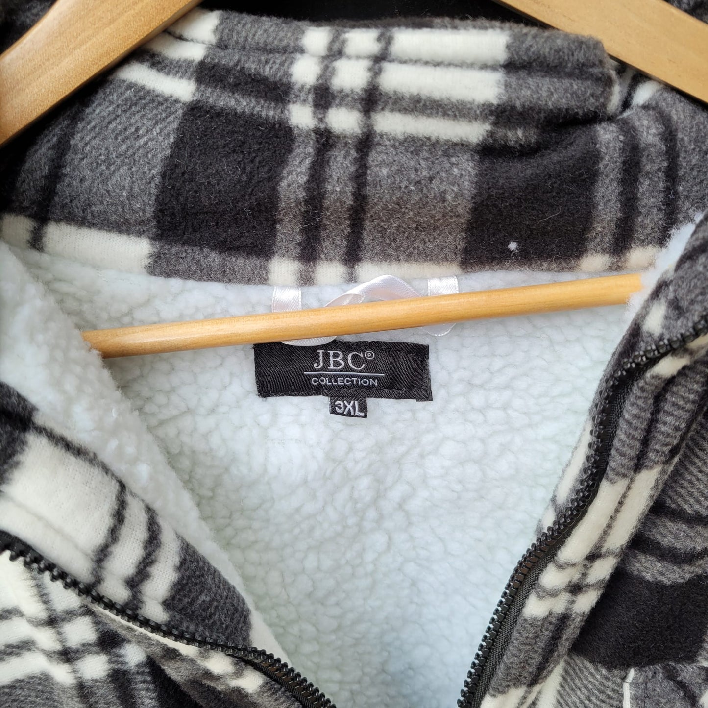 NEW Men's Black/ White Checked Fleece Lined Jacket 3XL