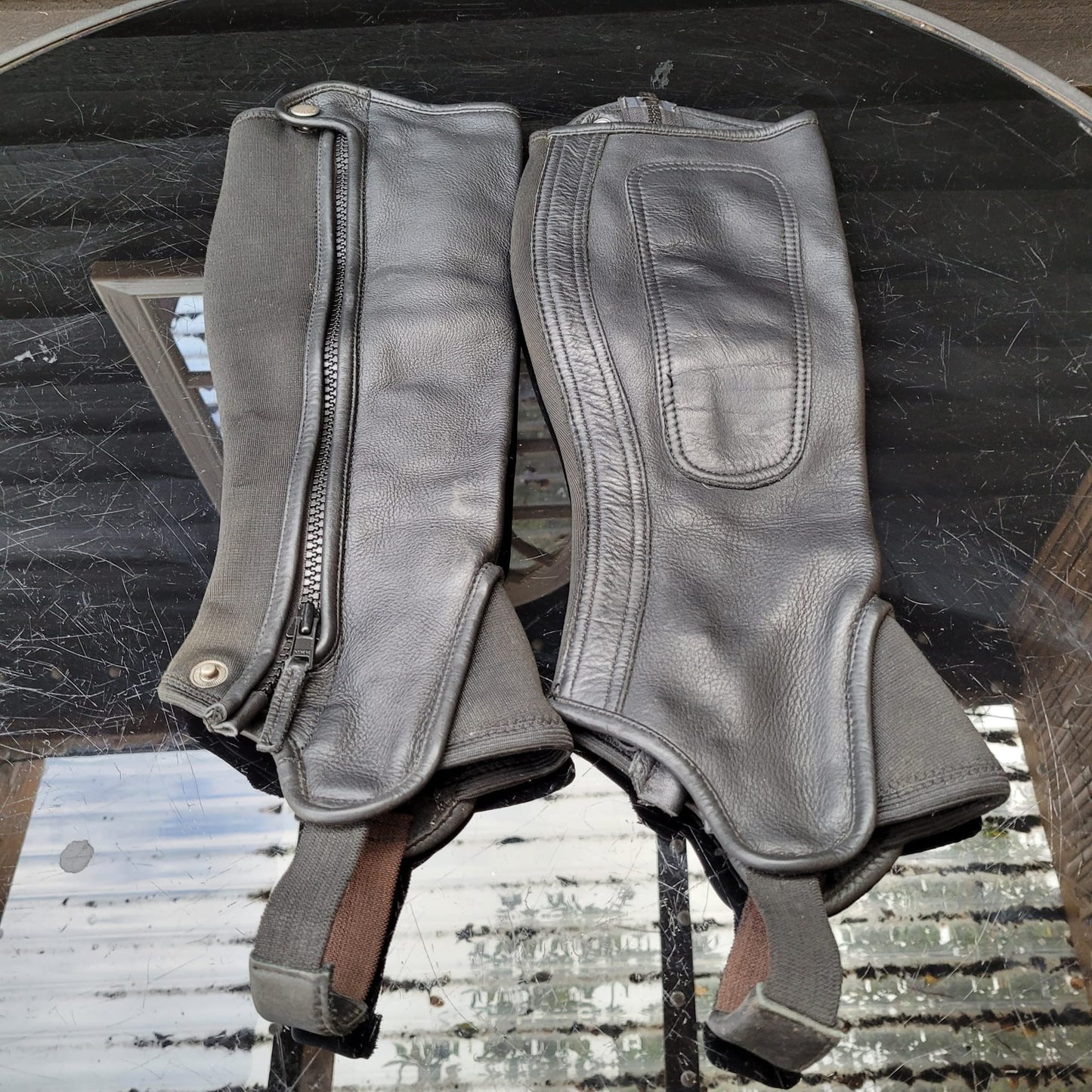 Bridleway Black Half Chaps Size Large