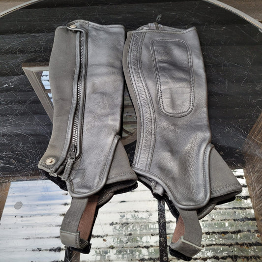 Bridleway Black Half Chaps Size Large