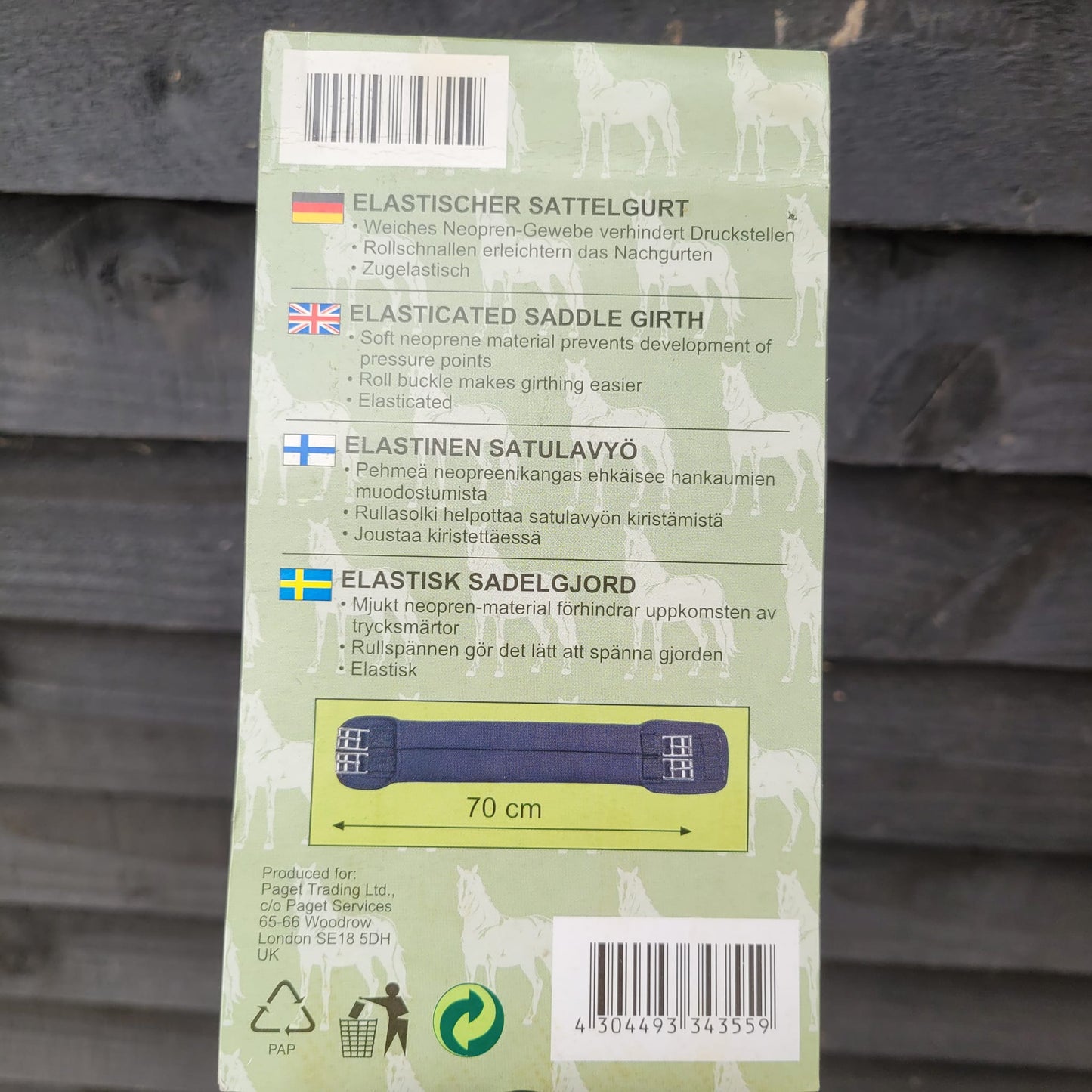 NEW Black Synthetic 70cm (27.5") Western Girth in Packaging